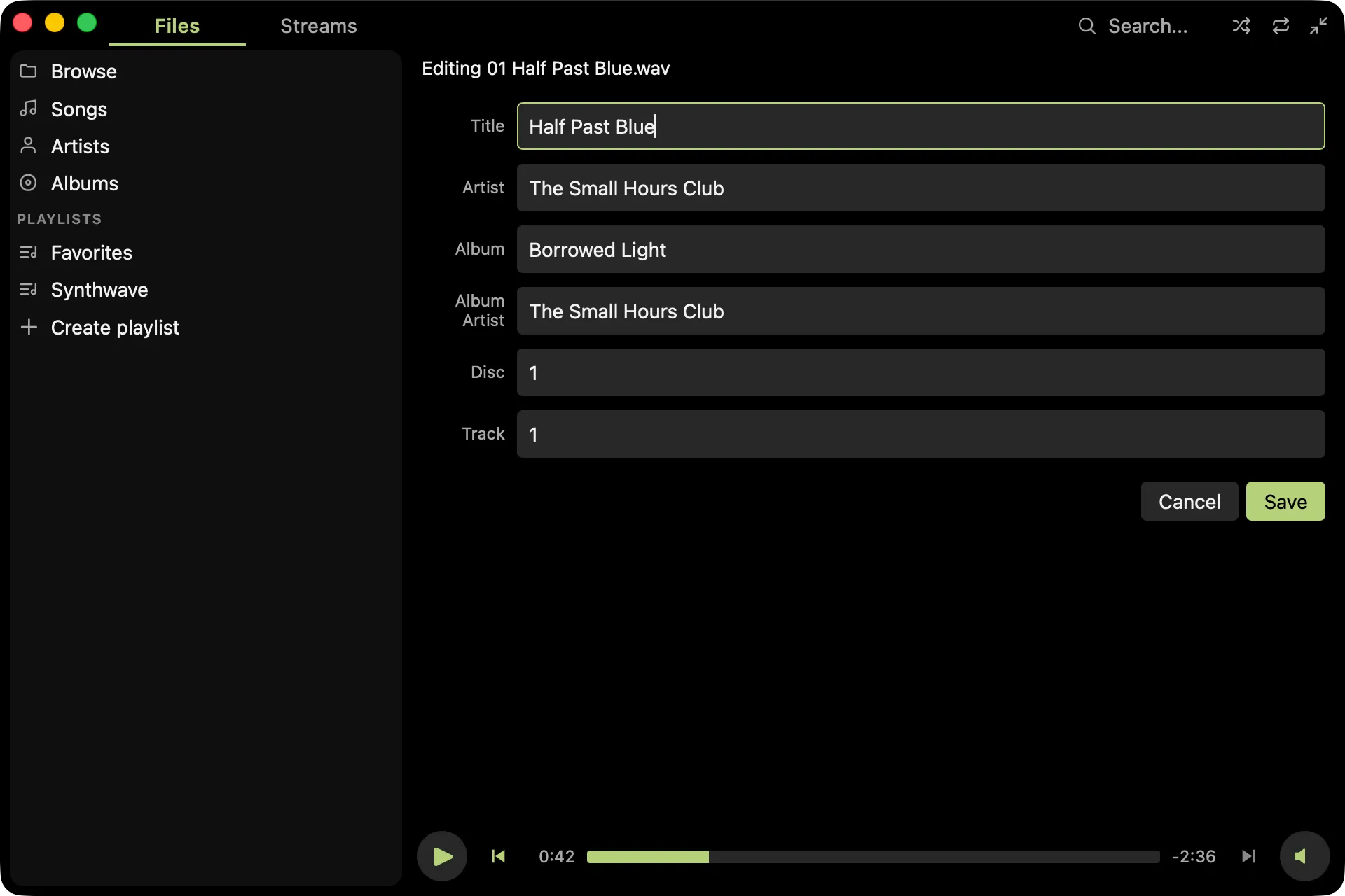 The metadata editor